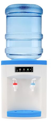 EGBNSY Dispensador de Agua Fria, 550W Dispensador de Agua, 25,5x23,5x33cm Water Dispenser de Sobremesa, Grifo de Presión y Luces Indicadoras, para Botellas 4.5-18.9L, Para Oficina, Cocina o Dormitorio
