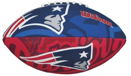 Wilson Palla da Football Americano, NFL JR, New England Patriots, per Bambini, Blu/Rosso, Materiale Composito