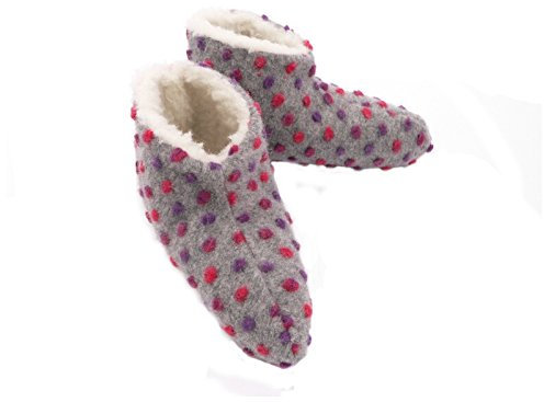 Cats Collection Bettschuhe Wolle Noppen Silber 36/37