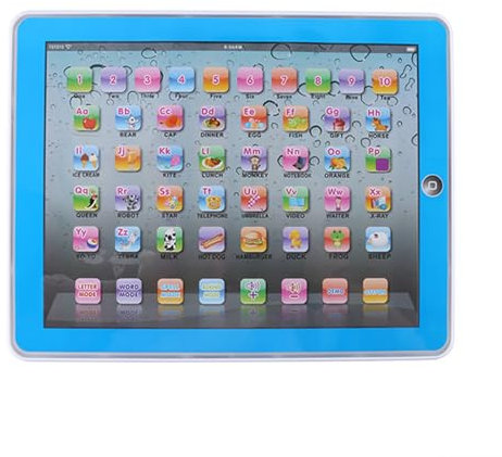 Fdit Lerncomputer Laptop elektronisches pädagogisch Kinder Tablet für Baby Kinder zu Lernaktivitäten für Buchstaben Wörter Zahlen oder Kleinkinder(Blau)
