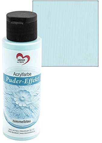 Ideen mit Herz - Peinture acrylique à effet poudré - 70 ml - Aspect vieilli - Haute couverture, hautement pigmentée, à base d'eau (bleu ciel)