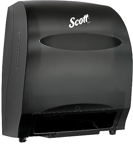 Scott Professional Essential Automatic Hard Roll Paper Towel Dispenser (48860), Black, Wall Mounted, for ScottBrand Purple Core Commercial Hand Towels (Qty 1)