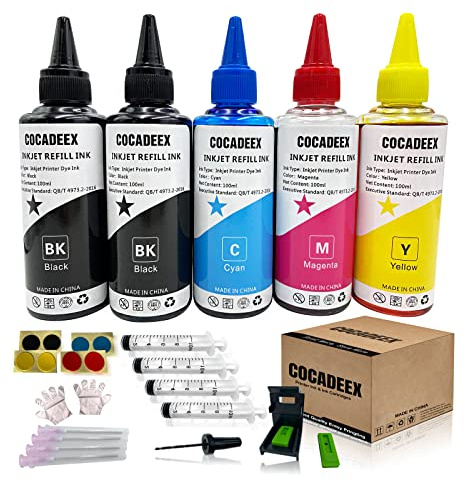 COCADEEX Nachfüll-Tintenflasche, kompatibel mit HP 305 oder 305XL Tintenpatronen, für DeskJet 2710 2720 4110 4120 4130 ENVY 6010 6020 6030 Pro 6420 6430 Serie Drucker