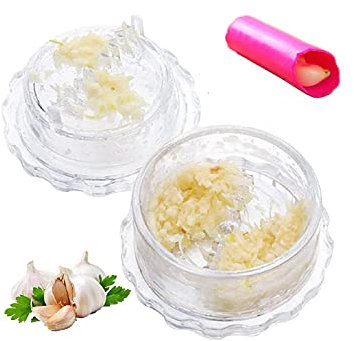 Presse-ail Plastique Rouleau éplucheur D'ail Ail Peeler Crusher Cuisine Gingembre Ail Crusher Multifonctions Appareil D'ail Cadeaux pour Parents, Amis, Hommes et Femmes, Amateurs de Cuisine, 2 pièces