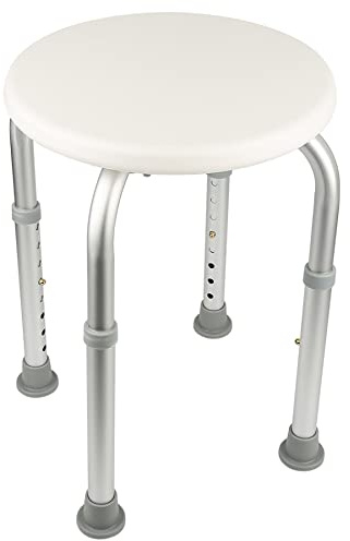 Sgabello Bagno in Alluminio Altezza Regolabile Sedile Doccia Sedia Vasca Ausilio per Anziani, Piedini in gomma Antiscivolo