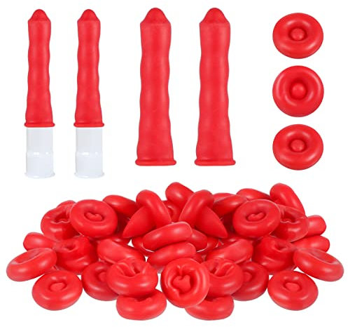 Firtink 20pcs Caulk Cap Covers, Caulk Cap Saving Sealer Caulk Tube Caps Red Caulk Saver Caps Caulk Nozzles Caps for Sealing Protecting Caulk Tube Sealant Gun Silicone Sealant Nozzles