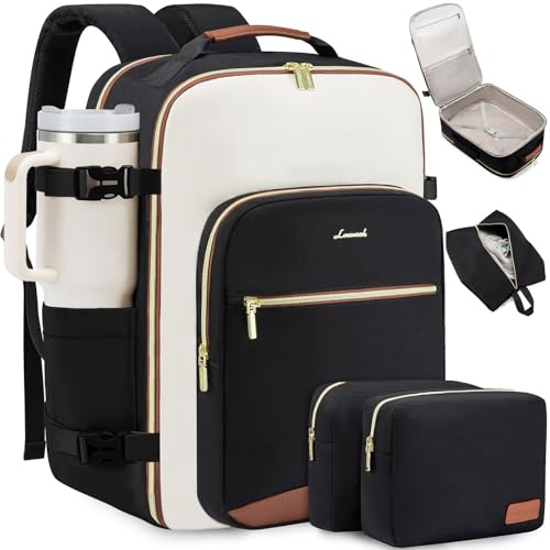 LOVEVOOK Large Travel Backpack for Women & Men, 40L Carry on Backpack for Airplanes, TSA Personal Item Travel Bag fits 17 Laptop, Waterproof Travel Essentials Airline Approved with 3 Packing Cubes