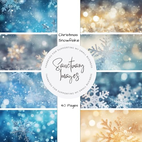 Christmas Snowflake Scrapbooking Paper: Decorative Craft Paper Pad Supplies, Junk Journaling, Scrapbooking, & Crafting Projects - Double Sided 8.5 x 8.5