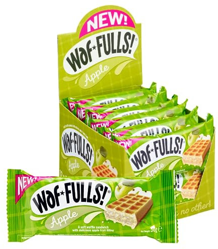 WafFULLS! Apple Waffles (12x 50g) - Soft Waffle Sandwich Breakfast Snacks Ready to Eat Snack for Kids and Adults Apple Snack Bars Individually Wrapped Waffles Snacks Bulk Christmas Gifts