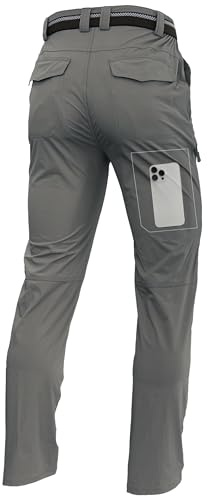 LINLANG EN Men's Lightweight Hiking Cargo Pants Waterproof Quick Dry Travel Fishing Climbing Work Outdoor Pants Sage Green S