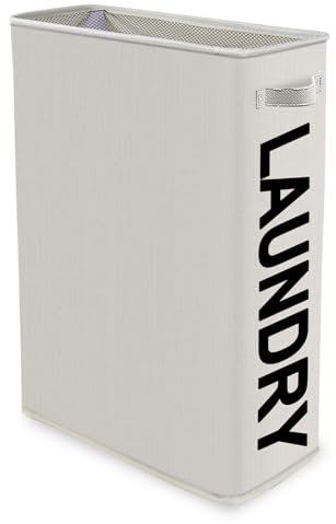 XTDMJ Cesto portabiancheria per biancheria, 42 l, sottile, pieghevole, con tessuto Oxford e manici, cesto stretto con borsa interna rimovibile e lavabile