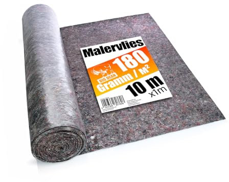 BigDean Premium Malervlies 180g/m² 10m Rolle mit Durchsickerungsschutz – Abdeckvlies wiederverwendbar für Malerbedarf & Heimwerker