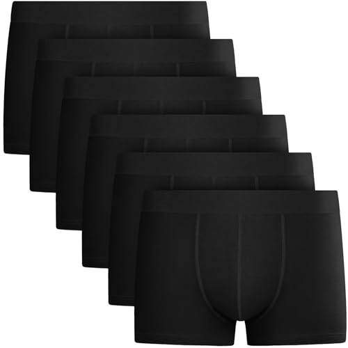 QINCAO Calzoncillos Boxer Hombre, Pack de 6, Sin Logo，Algodón Cómodo