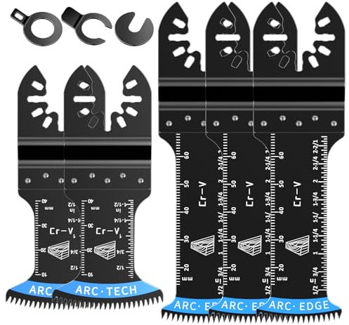 Lame Utensile Multifunzione Accessori con Bordo ad Arco 5Pezzi per Legno Metallo Legno con Chiodi (Denti Giappones)