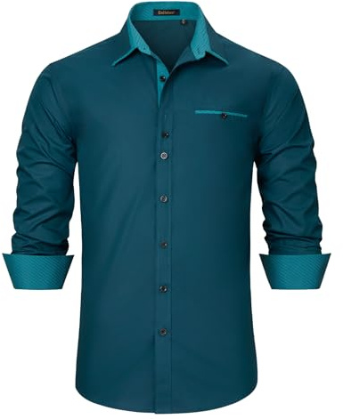 Enlision Chemises pour Hommes Habillées Manches Longues Chemise Casual Regular Fit Chemises