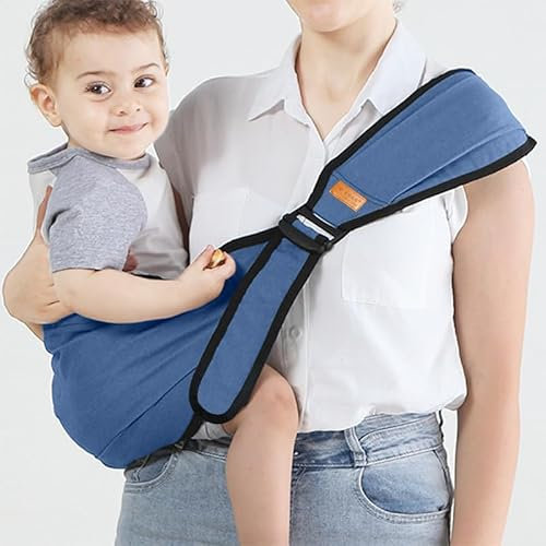 Portable Echarpe De Portage Bebe,Porte-Bébé Respirant,Porte-Bébé Latéral,écharpe de Portage Réglables,Nouveau-nés et Tout-Petits jusqu'à 30 kg (blue)