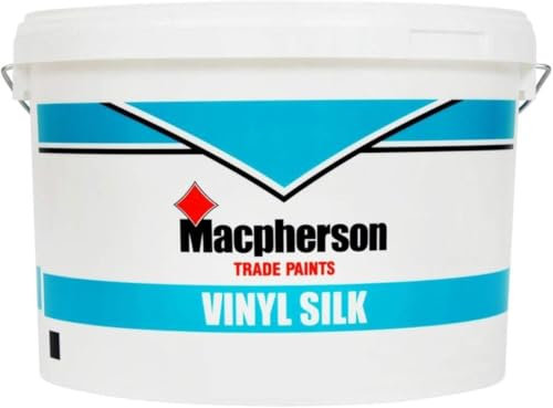 Macpherson (Crown Trade Paints) Vinyl Silk - Brilliant White - 10L Tub | Will not Yellow over time | Silk Sheen Finish