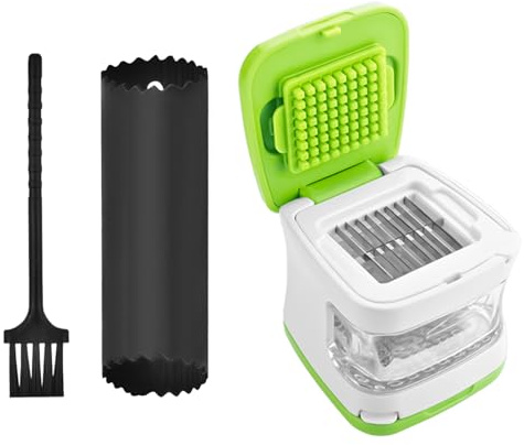 Prensa Ajos, Picador de Ajo, Picador de Ajos Manual, Cortador de Ajos, Machacador de Ajos, Viene con Una Herramienta para Pelar Ajo, Adecuado para Prensar Ajo y Jengibre