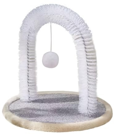 Brosse Autogrooming Pour Chat - Brosse De Grattage En Arche Pour Chats Avec Coussin Grattatoire, Résistants aux Morsures pour Chaton, Accessoires pour Toutes Tailles - Fournitures Pour