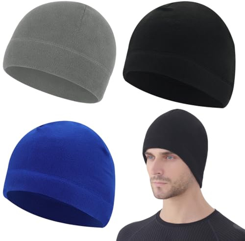 YUVKIN 3 Pezzi Cappello Antivento per Ciclismo Sotto Casco, Cappello Running Uomo e Donna in Poliestere, Invernale Caldo e Leggero (Tre Colori)
