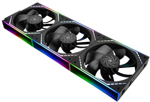 Thermalright TR TL-M12QR X3 Set di 3 ventole per CPU splicing wireless,1500rpm,raffreddamento per computer,PC Building Block Ventola,lato Argb infinito specchio effetto luce,uscita aria