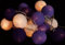 GURU SHOP Stoff Ball Lichterkette, 20`er LED Kugel Lampion Lichterkette - Lila, 7x7x350 cm