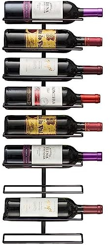 Sorbus Wall Mount Wine Rack – Holds 9 Bottles – Black Metal Wine Bottle Holder for Wall, Modern Wine Rack for Home Bar, Kitchen