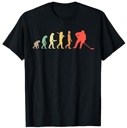 Eishockeyspieler Geschenkideen Retro Eishockey Evolution T-Shirt, Herren, Schwarz, S