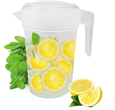 PLASTIFIC Food Grade Jug - Perfect for Stock Gravy - Microwave Safe - Kitchen Homebrew Liquids - Microwave Safe Pitcher (Clear, 1L)