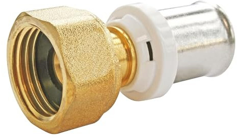 SOMATHERM FOR YOU, Raccord droit à sertir pour tube multicouche Ø26, écrou tournant F20/27, compatible avec profils H et TH, conforme norme NF 545, étanchéité sécurisée, facile à installer