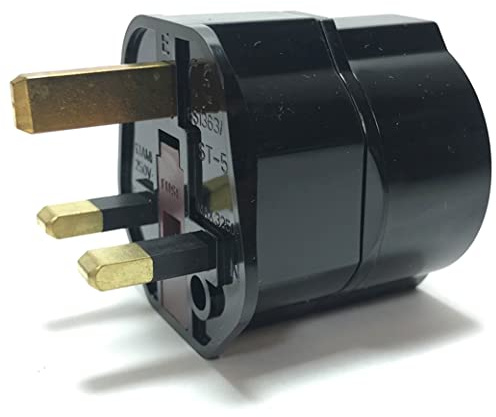 1 Schuko Plug Connector European Grounded Converter Euro EU 2 Pin UK 3 Adapter