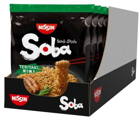 NISSIN Soba Wok Style Teriyaki Flavoured Instant Noodles, 110 g Packet (Pack of 9)