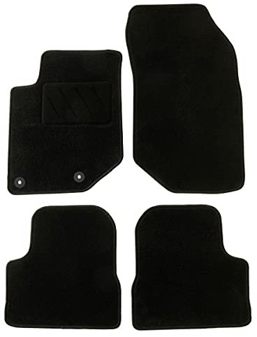 DBS – Tapis de Voiture - sur Mesure pour Peugeot 208/2008 dès 10/2019 – Antidérapants avec Clips de Fixation – 4 Tapis Auto Avant/arrière – Moquette Noire