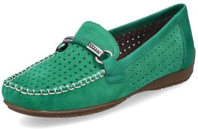 Rieker Damen Slipper 40253, Frauen Slip On,Businessschuhe,Slip-ons,Mokassins,Halbschuhe,Slides,Schlupfschuhe,schluepfschuhe,grün (54),41 EU / 7.5 UK