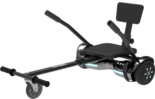 Hover-1 Superstar Hoverboard Combo Seat Attachment Buggy, 7 MPH Top Speed, 6 Mile Range, 400W Motor (2X 200W), 4.5Hr Charge Time, 220lbs Max Weight, Black
