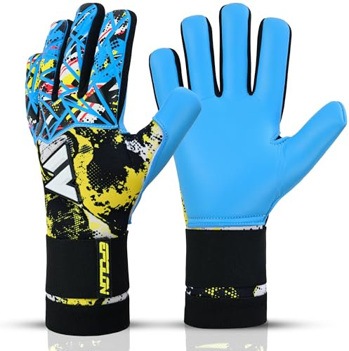 EPCILON Torwarthandschuhe für Kinder und Jugendliche, atmungsaktive & Bequeme Latexschaum-Fußballhandschuhe für Jungen, Mädchen und Junioren (Cyan, 4)