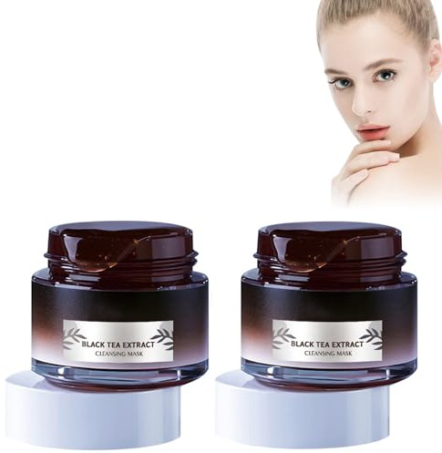 2Pcs Black Tea Mask,Black Tea Extract Cleansing Mask,Black Tea Peel Off Maske,Schwarztee Gesichtsmaske,Black Tea Skinning Gesichtsmaske,Set Zur Tiefenreinigung,Reduzierung Von Akne Und Mitesser