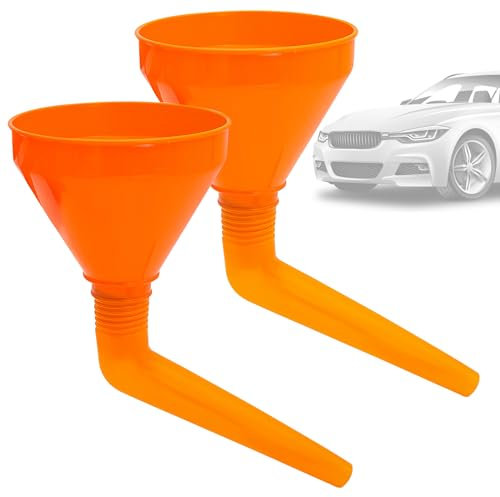 2 pcs Automobil-Trichter,Einfülltrichter,Öltrichter,Abnehmbarer,rechtwinkliger Trichter, Kunststoff,Universal,langer Hals,ür Ölwechsel, Auto