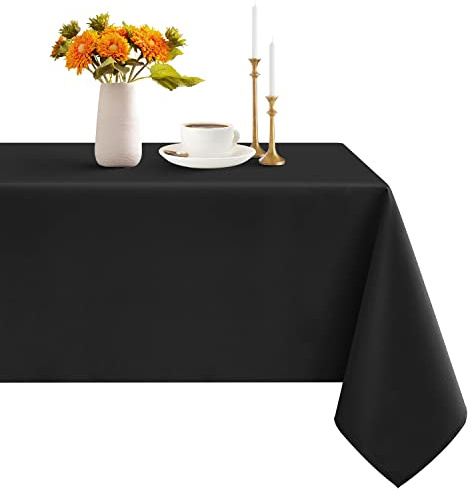 Romanstile Tablecloth Washable 80 x 80 cm Black Square Water-Repellent Table Cloth Table Cloth Table Cover Decoration for Wedding, Halloween, Cocktail Evenings, Restaurant, Bar, Hotel, Dining Room