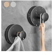 2024 New Suction Cup Hooks for Shower,Luxe Hold No-Drill Stainless Waterproof Suction Cup Hooks for Hanging up to 15lbs,Shower Hooks for Inside Shower for Bathroom,Mounting on Glass Doors-Black,2PCS