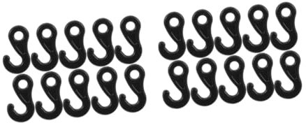 BESPORTBLE 2 Sätze Camping Zubehör Zeltspanner Zeltzubehör Heringe Zeltschnur Spanner Aufkleber Glücklich Glocke Rostfreier Outdoor-Haken Zelt-Camping-Haken Pom Kunststoff Black 10 Stück * 2