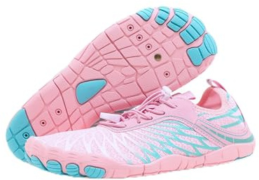BRONOIR Zapatos descalzos con cobre, flexibles, Rosa, 15 Wide Women/13 Wide Men