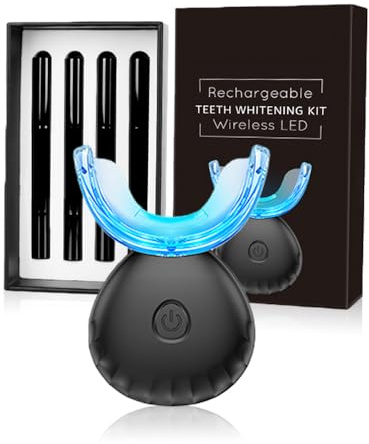 Kit Sbiancante Denti Professionale con Lampada 16 LED Blu,Quattro Penne Gel Sbiancante,Elimina le Macchie in 16 Minuti,con Applicazione Semplice e Veloce,Sicuro per lo Smalto