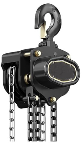 Paranco a Catena Manuale Industriale 1T/2T, Altezza di Sollevamento 3M/6M/9M, con Catena Zincata di Aggiornamento, per Macchinari Automobilistici, Catena Manuale(2T/10ft)