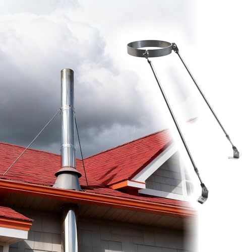 Takskorstensrörsstödhållare Spisrörsstödsats, Bärbar eldstadskonsol, Lämplig for rörmontering och skorstensmontering(8 13/16 inch(224mm) Dia)