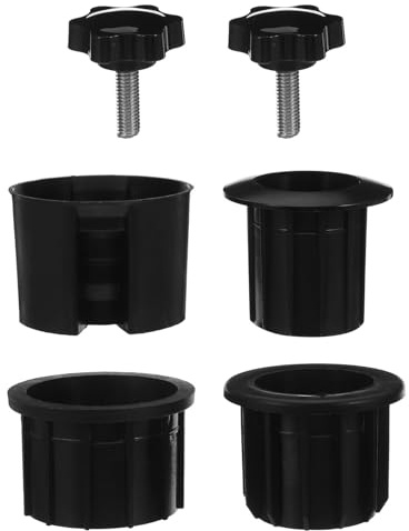 jojofuny Kit de 6 Pièces Accessoires de Parasol Cache-Trou Noir pour Pied de Parasol de Terrasse Vis de Fixation Compatibles Universellement Protection pour Support Extérieur