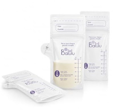 BALULU, Sachets de Conservation Lait Maternel Jetables avec Indicateur de Température,Pré-Stérilisés, Double Zip Anti-Fuite, Sans BPA,Congélation et Réfrigération,Stockage Sécurisé