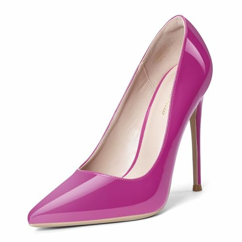 GENSHUO Högklackade pumps för kvinnor, stängt tåparti, sexig spets stilettos 10 cm, pumps för fester och avslutningsbollar, Metallic guld klackar, 37 EU