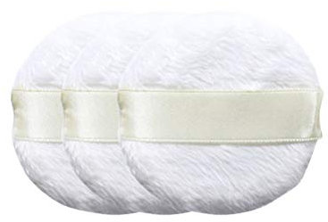 Lurrose Weißer weicher Plüschpuderquaste Flauschige Puderquaste mit Band für Körper und Gesichtspower (3 Stück)