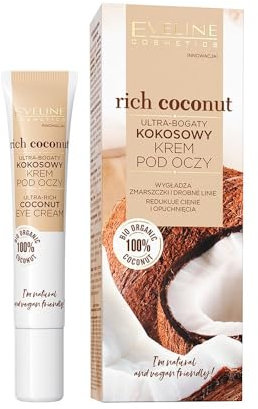 Eveline Cosmetics Rich Coconut Crème contour des yeux ultra-riche à la noix de coco, 20 ml